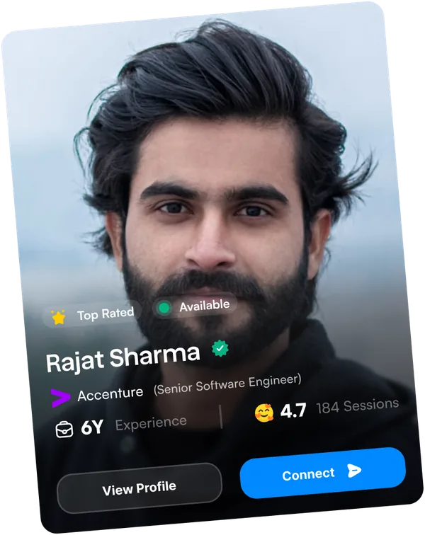 Guide profile card - Rajat Sharma, Senior Software Engineer at Accenture