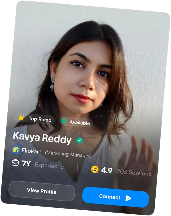 Guide profile card - Kavya Reddy, Marketing Manager at Flipkart